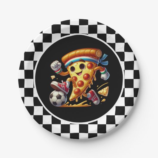 Cool Soccer Pizza Party Pappteller (Vorderseite)