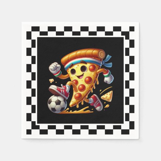Cool Soccer Pizza Party Serviette (Vorderseite)