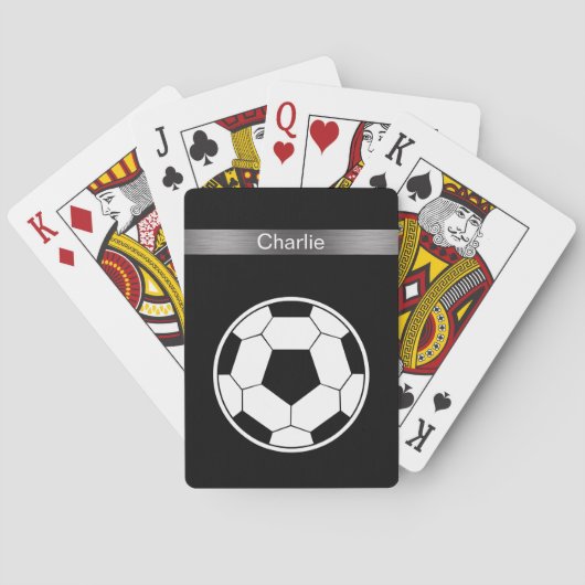 Cool Soccer Theme Personalized Playing Cards Spielkarten (Rückseite)
