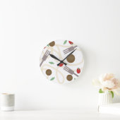 Cool Spaghetti Meatballs Muster Runde Wanduhr (Zuhause)