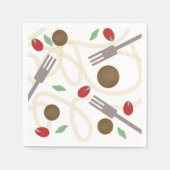 Cool Spaghetti Meatballs Muster Serviette (Vorderseite)