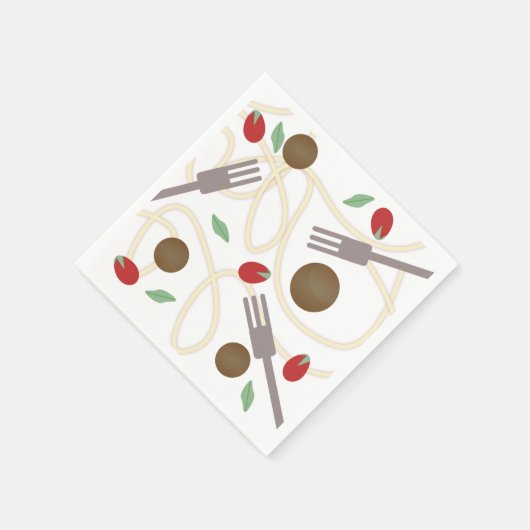 Cool Spaghetti Meatballs Muster Serviette (Ecke)