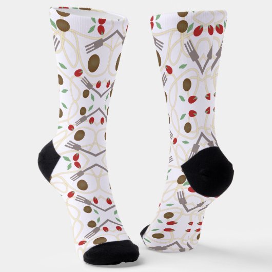 Cool Spaghetti Meatballs Muster Socken (Gewinkelt)