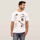 Cool Spaghetti Meatballs Muster T-Shirt (Vorne ganz)