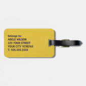 Cool Spaß Blue Golden Yellow Summer Vibes Gepäckanhänger (Rückseite horizontal)