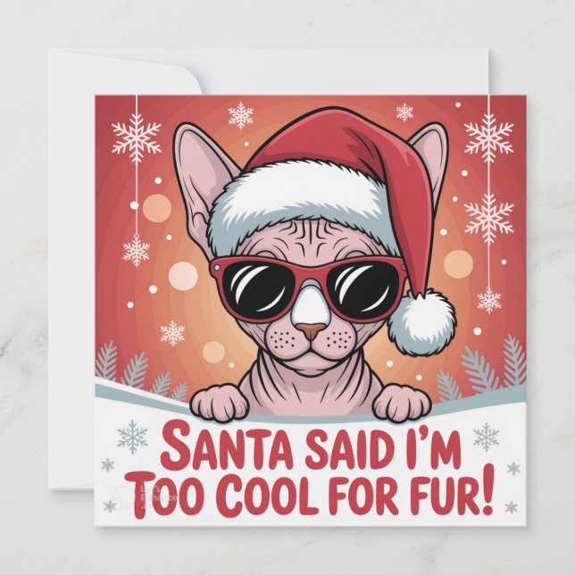 Cool Sphynx Cat Christmas Santa Design (Vorderseite)