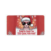 Cool Sphynx Cat Christmas Santa Design Adressaufkleber (Vorne)