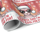 Cool Sphynx Cat Christmas Santa Design Geschenkpapier (Rolleneckpunkt)