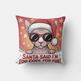 Cool Sphynx Cat Christmas Santa Design Kissen