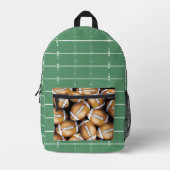Cool Sports Football Field Pattern Bedruckter Rucksack (Vorderseite)