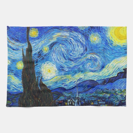 Cool Starry Night Vincent Van Gogh Gemälde Handtuch (Horizontal)