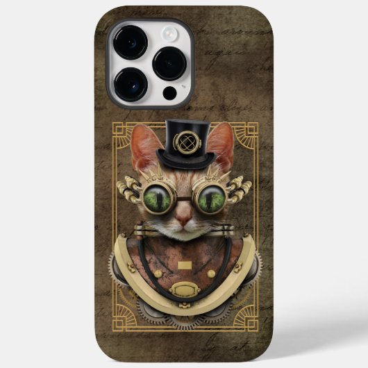 Cool Steampunk Orange Tabby Cat Case-Mate iPhone Hülle (Rückseite)
