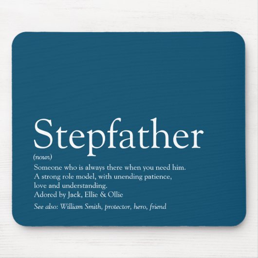 Cool Stepfather Stepdad Definition Fun Modernes Bl Mousepad (Vorne)