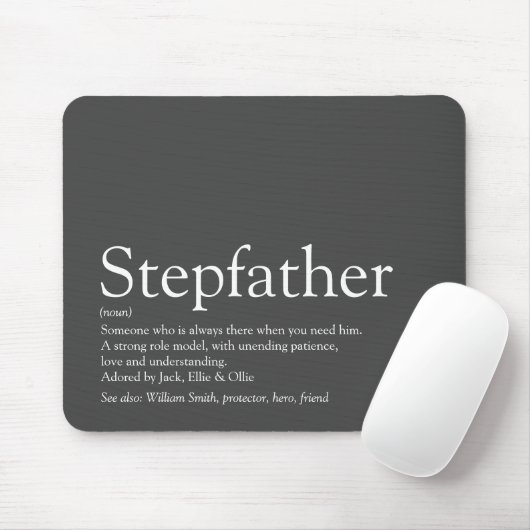 Cool Stepfather, Stepdad Definition Spaß grau Mousepad (Mit Mouse)