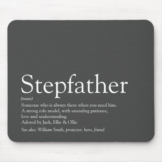 Cool Stepfather, Stepdad Definition Spaß grau Mousepad (Vorne)
