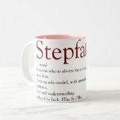 Cool Stepfather, Stepdad Definition Spaß grau pink Zweifarbige Tasse (Vorderseite Links)