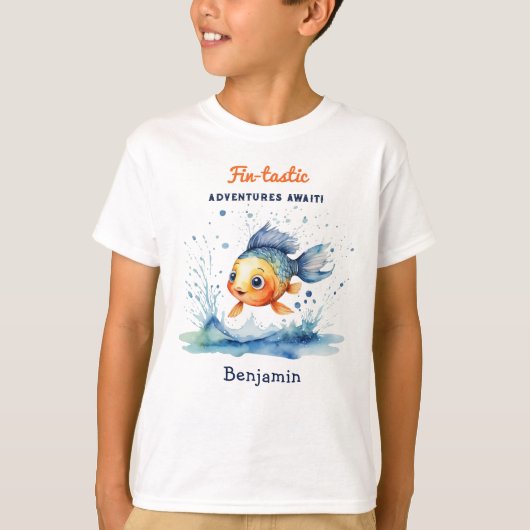 Cool Stilvoll Jumping Fish Personalisiert T-Shirt (Vorderseite)