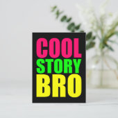 Cool Story Bro in Neon Style Farben Postkarte (Stehend Vorderseite)