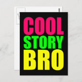 Cool Story Bro in Neon Style Farben Postkarte (Vorne/Hinten)