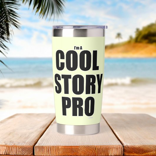 Cool Story Pro Funny Author Slogan Thermobecher (Strand)
