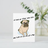 Cool Story Pug Postkarte (Stehend Vorderseite)