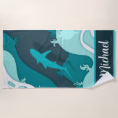 COOL! 🏖️ Strandtuch für Personalisierte Haie - Na (Vorderseite)