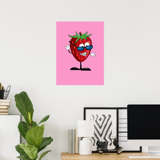 Cool Strawberry Character Poster (Heimbüro)