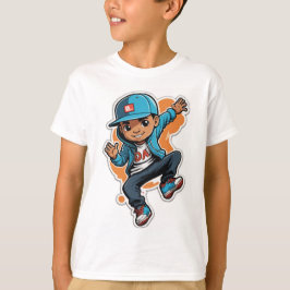 Cool Street Style Boy Cartoon-Zeichenketten-Aufkle T-Shirt
