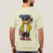 Cool Streetwear Bear Mascot Cartoon | Urban Rebel  T-Shirt (Rückseite)