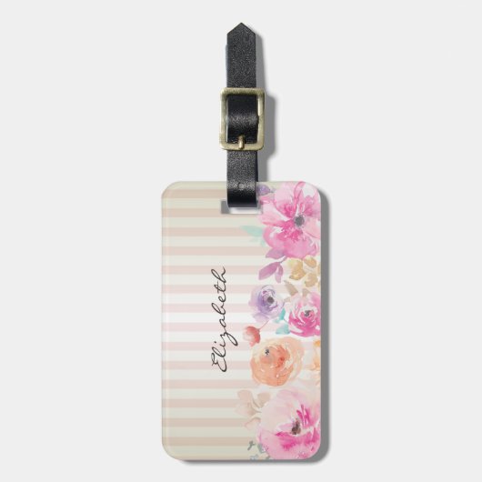 Cool Strickfarbene Blume Gepäckanhänger (Vorderseite vertikal)