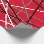 Cool Strickgitarre Rot Grau Schwarz Geschenkpapier (Ecke)