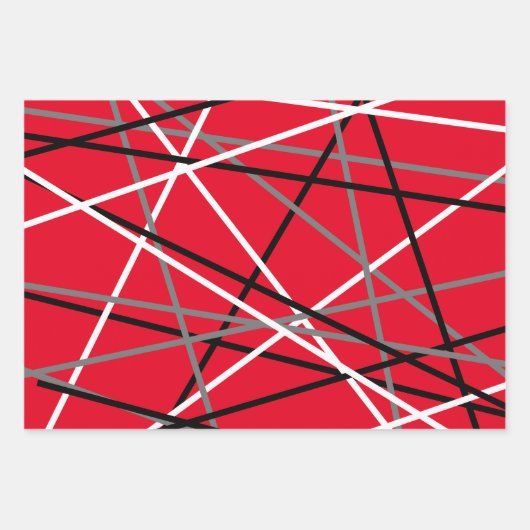 Cool Strickgitarre Rot Grau Schwarz Geschenkpapier Set (Vorderseite 3)