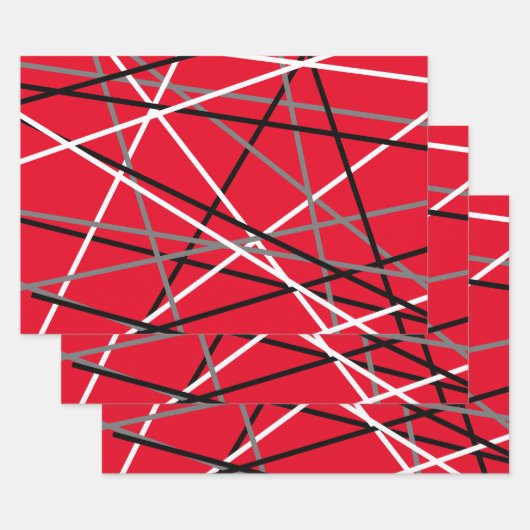 Cool Strickgitarre Rot Grau Schwarz Geschenkpapier Set (Set)