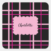 Cool Striped Pattern Quadratischer Aufkleber (Vorderseite)