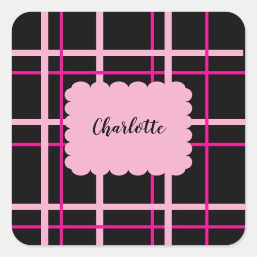 Cool Striped Pattern Quadratischer Aufkleber (Vorderseite)