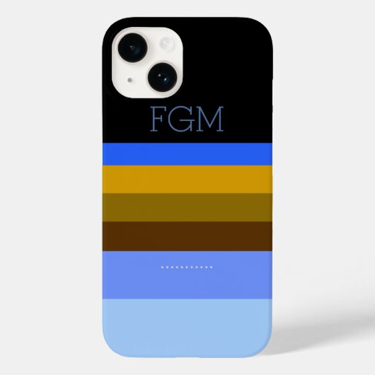 Cool Stripte benutzerdefinierte Initialen Case-Mate iPhone Hülle (Rückseite)