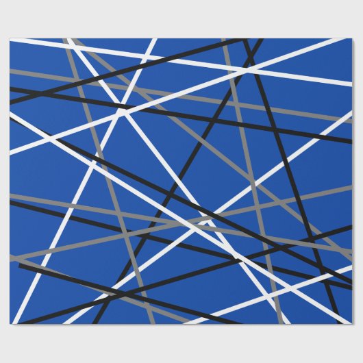 Cool Stripte Gitarre Blau Grau Schwarz Geschenkpapier (Flach)