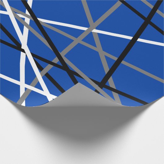 Cool Stripte Gitarre Blau Grau Schwarz Geschenkpapier (Ecke)