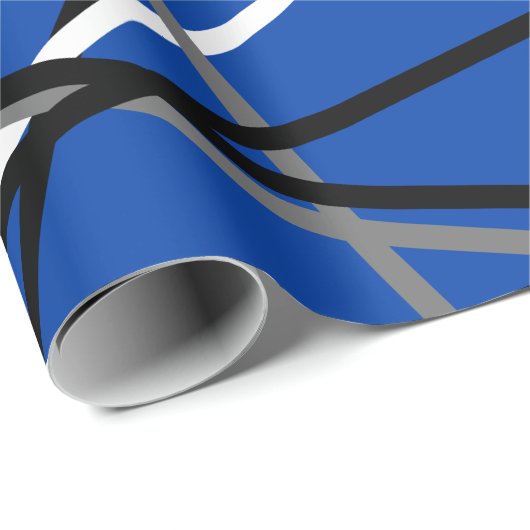 Cool Stripte Gitarre Blau Grau Schwarz Geschenkpapier (Rolleneckpunkt)