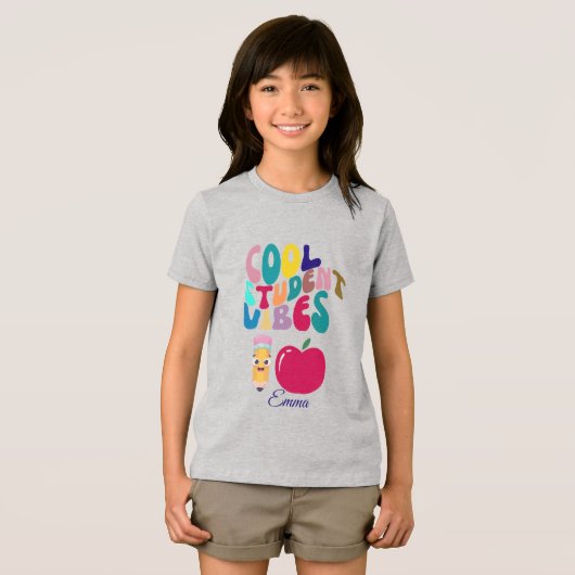 COOL STUDENT VIBES BACK TO SCHOOL KIDS TSHIRT (Vorderseite Voll)