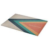 Cool Stylish Retro Stripes Personalized  Schneidebrett (Ecke)