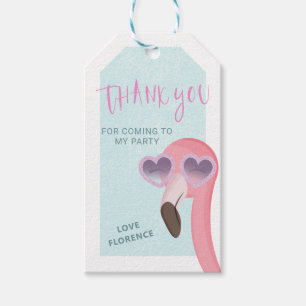 Cool Summer Flamingo   Heart Sunnies Favor Tag Geschenkanhänger