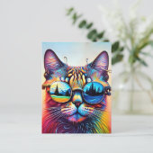 Cool Sunglass Cat # 1 Poster Postkarte (Stehend Vorderseite)