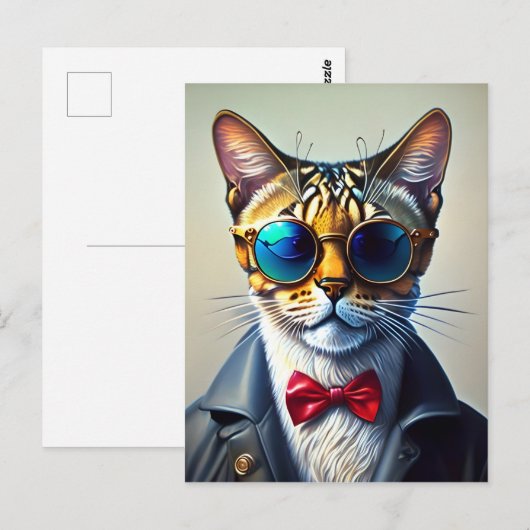 Cool Sunglass Cat # 2 Postkarte (Vorne/Hinten)