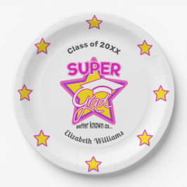 Cool Super Grad Pink - Personalisieren Sie Name un Pappteller