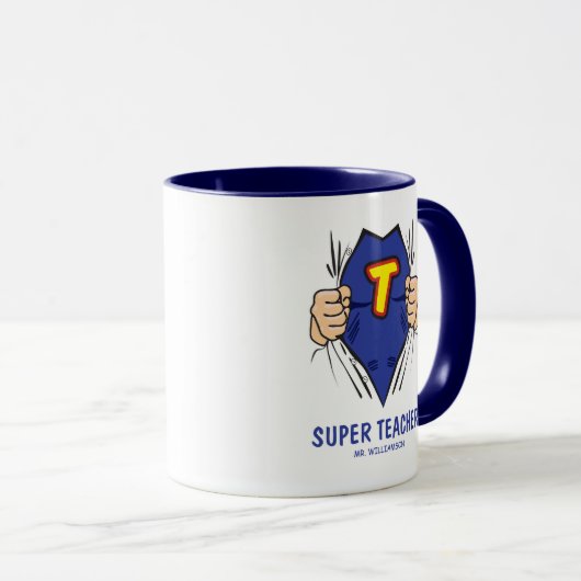 Cool Superheldlehrer Tasse (VorderseiteRechts)