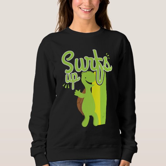 Cool Surfen Schildkröten Surfen Ozean Natur Sweatshirt (Vorderseite)