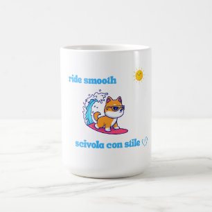 Cool Surfen Welpenkleidung Sonnenbrille Kaffeetasse