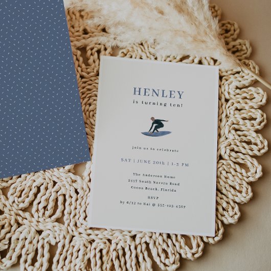 Cool Surfer Thema Geburtstagsparty Einladung