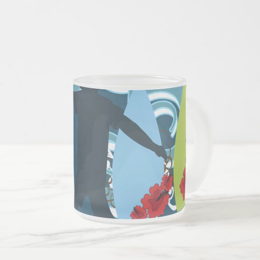 Cool Surfer Typ Surfing Beach Ocean Design Mattglastasse (VorderseiteRechts)